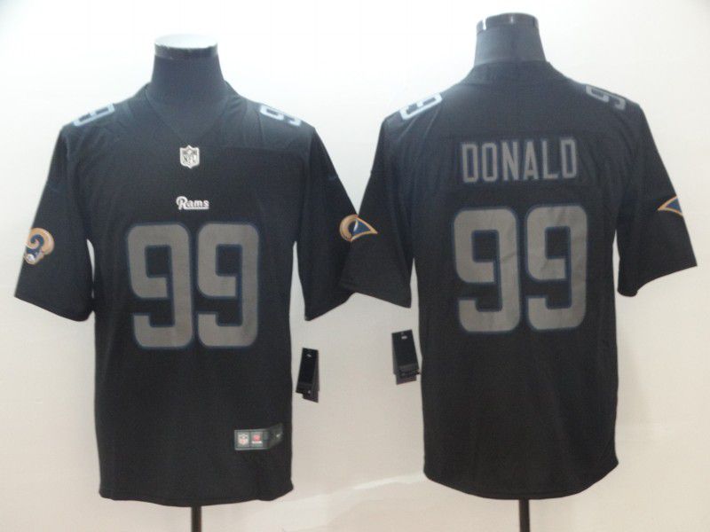 Men Los Angeles Rams #99 Donald Nike Fashion Impact Black Color Rush Limited NFL Jerseys